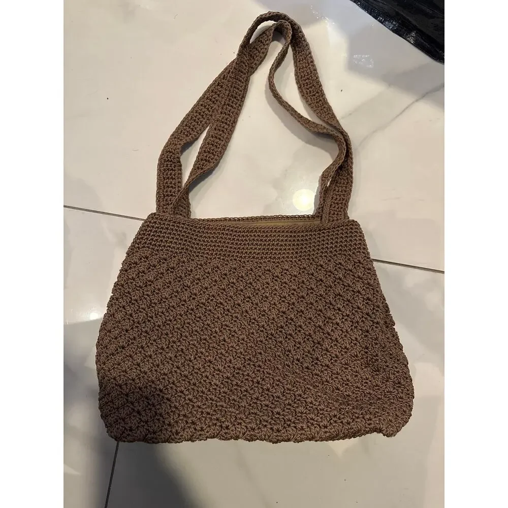 The SAk Brown Crochet Shoulder Purse Handbag Bag - Picture 8 of 15
